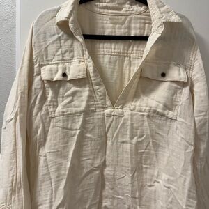 MOTHER Off-White V-Neck Shirt